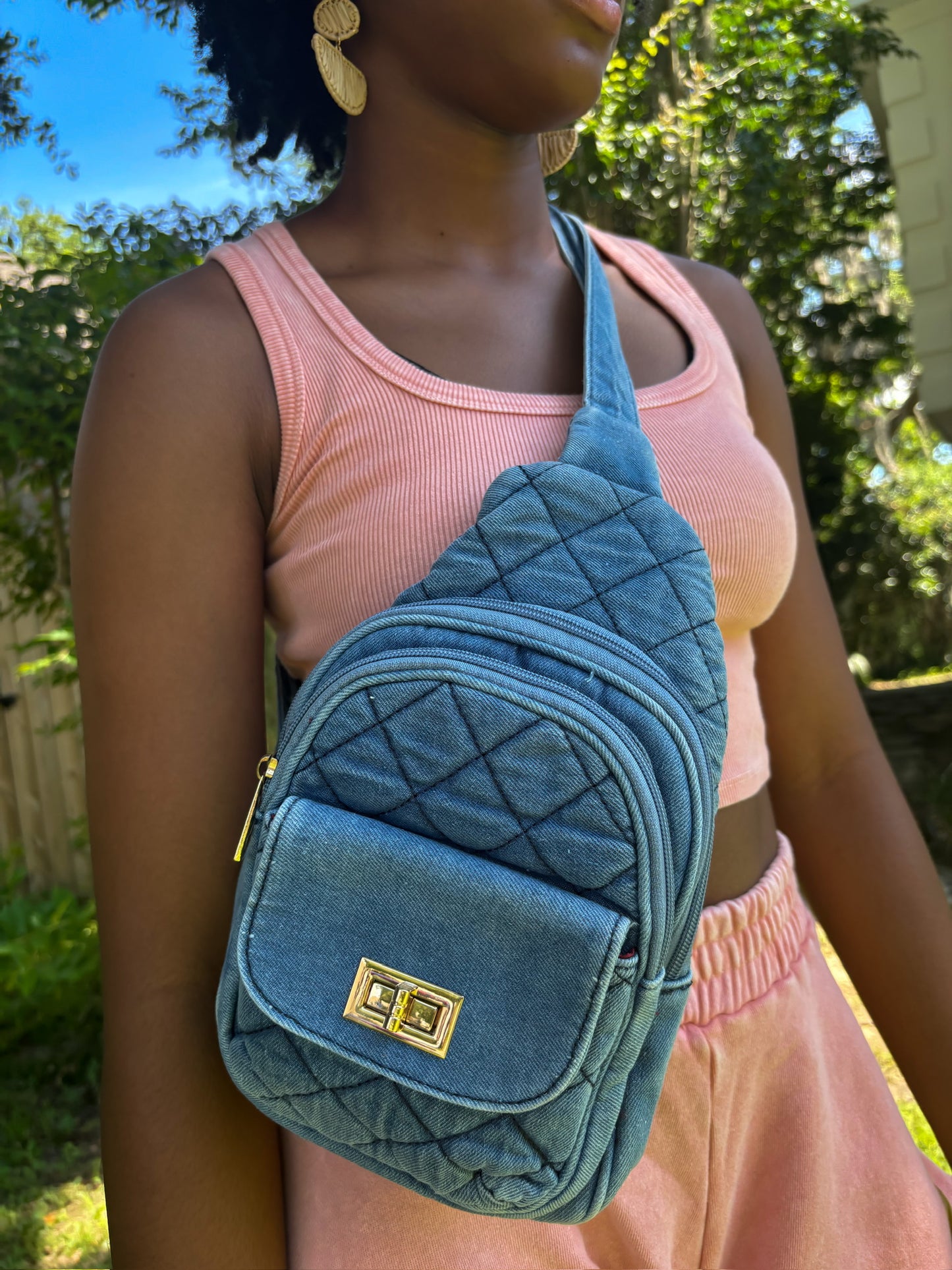 Denim Crossbody Handbag