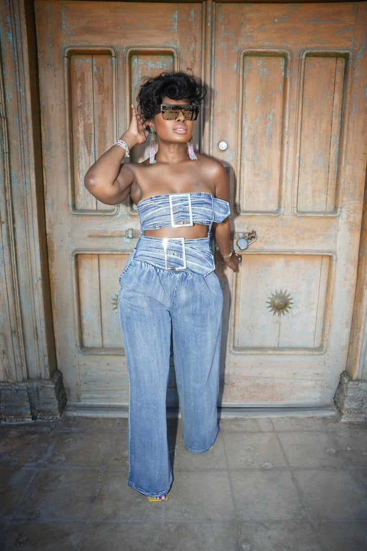 Buckle Up Denim Jumper